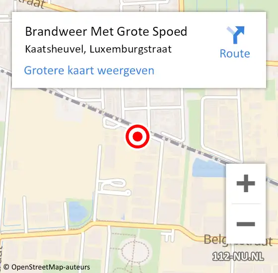 Locatie op kaart van de 112 melding: Brandweer Met Grote Spoed Naar Kaatsheuvel, Luxemburgstraat op 22 november 2017 05:59