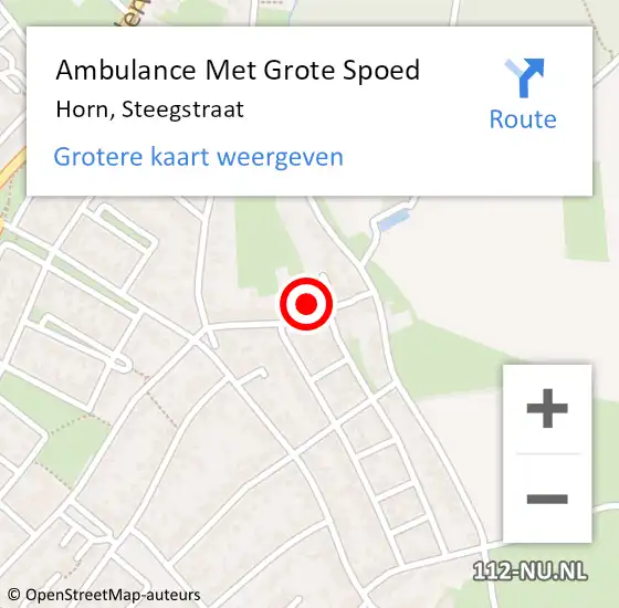 Locatie op kaart van de 112 melding: Ambulance Met Grote Spoed Naar Horn, Steegstraat op 22 november 2017 07:29