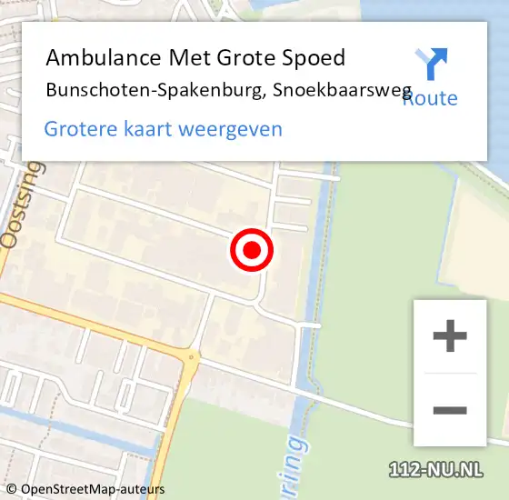 Locatie op kaart van de 112 melding: Ambulance Met Grote Spoed Naar Bunschoten-Spakenburg, Snoekbaarsweg op 22 november 2017 07:44