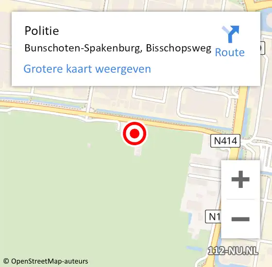 Locatie op kaart van de 112 melding: Politie Bunschoten-Spakenburg, Bisschopsweg op 22 november 2017 09:35