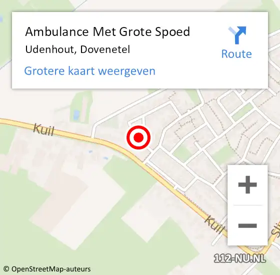 Locatie op kaart van de 112 melding: Ambulance Met Grote Spoed Naar Udenhout, Dovenetel op 22 november 2017 10:29