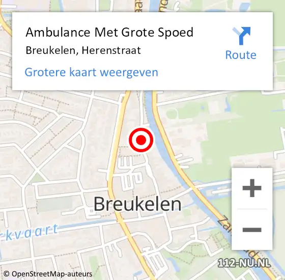 Locatie op kaart van de 112 melding: Ambulance Met Grote Spoed Naar Breukelen, Herenstraat op 22 november 2017 13:27