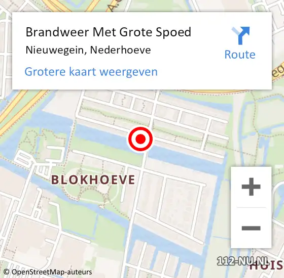 Locatie op kaart van de 112 melding: Brandweer Met Grote Spoed Naar Nieuwegein, Nederhoeve op 22 november 2017 14:25