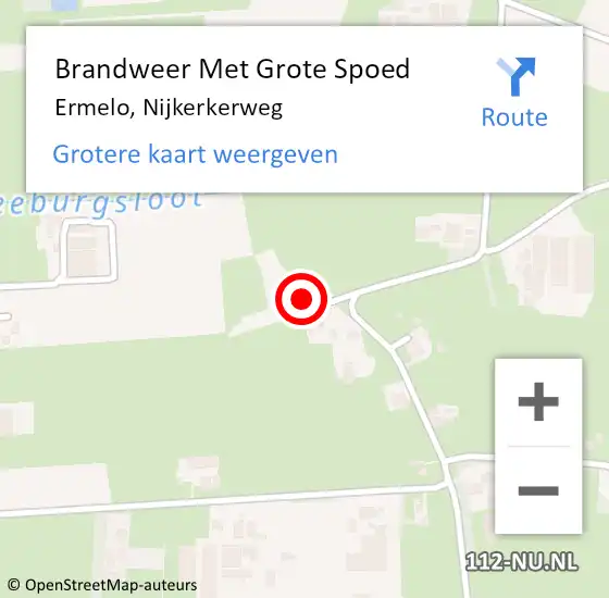 Locatie op kaart van de 112 melding: Brandweer Met Grote Spoed Naar Ermelo, Nijkerkerweg op 22 november 2017 14:44