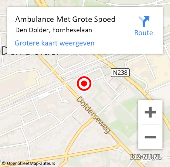 Locatie op kaart van de 112 melding: Ambulance Met Grote Spoed Naar Den Dolder, Fornheselaan op 22 november 2017 14:49