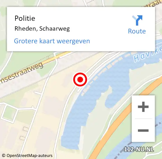 Locatie op kaart van de 112 melding: Politie Rheden, Schaarweg op 22 november 2017 15:29