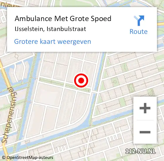 Locatie op kaart van de 112 melding: Ambulance Met Grote Spoed Naar IJsselstein, Istanbulstraat op 22 november 2017 16:39