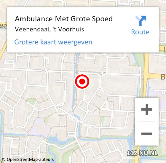 Locatie op kaart van de 112 melding: Ambulance Met Grote Spoed Naar Veenendaal, 't Voorhuis op 22 november 2017 18:24