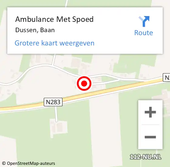 Locatie op kaart van de 112 melding: Ambulance Met Spoed Naar Dussen, Baan op 22 november 2017 18:33