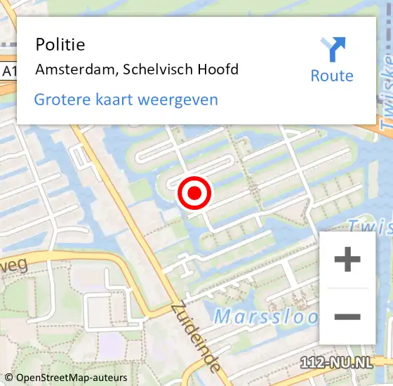 Locatie op kaart van de 112 melding: Politie Amsterdam, Schelvisch Hoofd op 22 november 2017 19:03