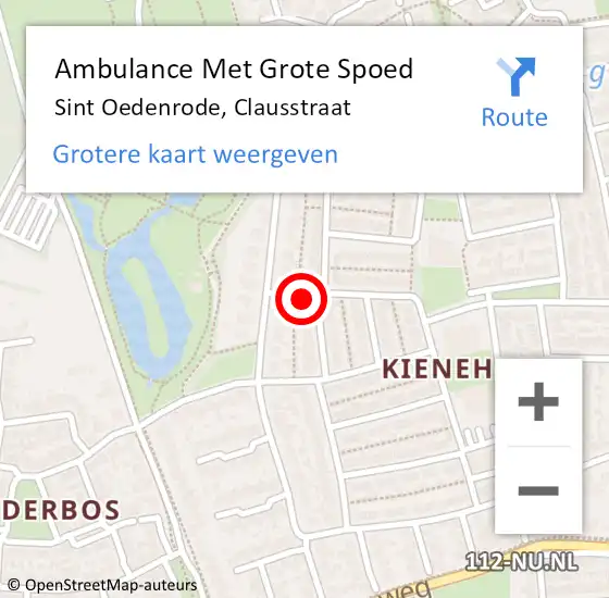 Locatie op kaart van de 112 melding: Ambulance Met Grote Spoed Naar Sint Oedenrode, Clausstraat op 22 november 2017 19:15