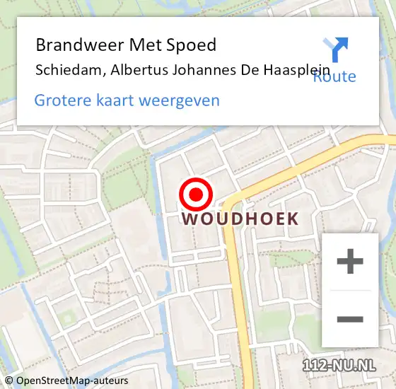 Locatie op kaart van de 112 melding: Brandweer Met Spoed Naar Schiedam, Albertus Johannes De Haasplein op 22 november 2017 20:10