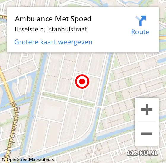 Locatie op kaart van de 112 melding: Ambulance Met Spoed Naar IJsselstein, Istanbulstraat op 24 november 2017 17:40