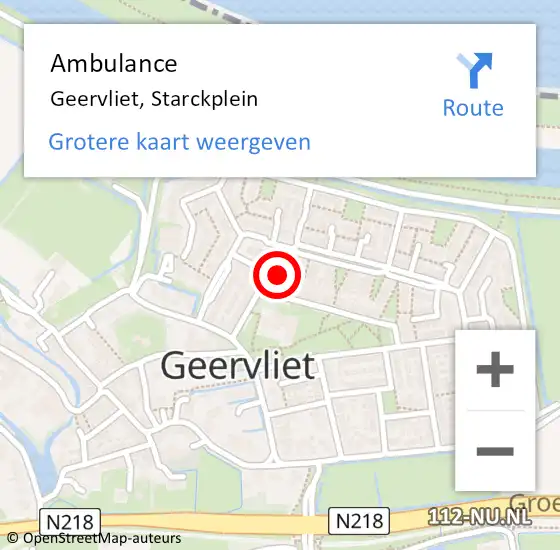 Locatie op kaart van de 112 melding: Ambulance Geervliet, Starckplein op 24 november 2017 17:52