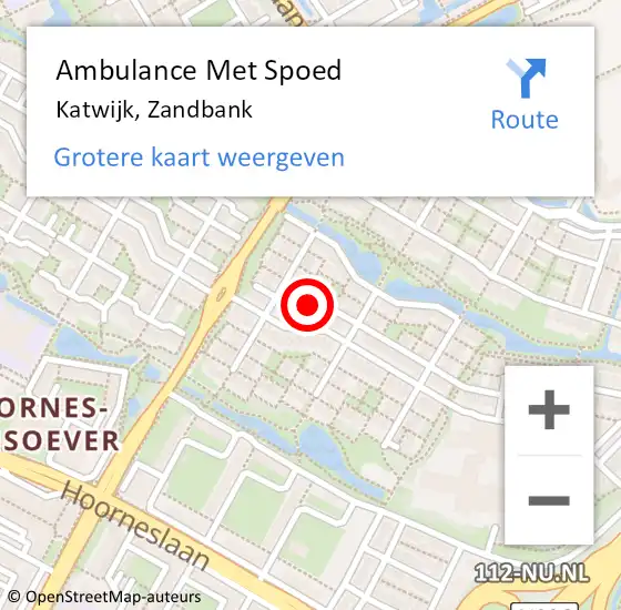 Locatie op kaart van de 112 melding: Ambulance Met Spoed Naar Katwijk, Zandbank op 24 november 2017 18:47