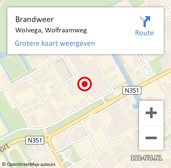 Locatie op kaart van de 112 melding: Brandweer Wolvega, Wolfraamweg op 24 november 2017 19:02