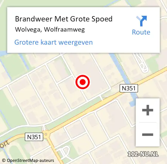 Locatie op kaart van de 112 melding: Brandweer Met Grote Spoed Naar Wolvega, Wolfraamweg op 24 november 2017 19:21
