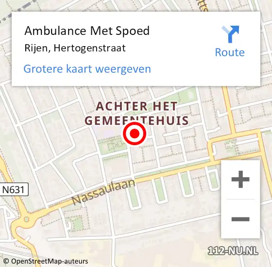 Locatie op kaart van de 112 melding: Ambulance Met Spoed Naar Rijen, Hertogenstraat op 24 november 2017 19:56