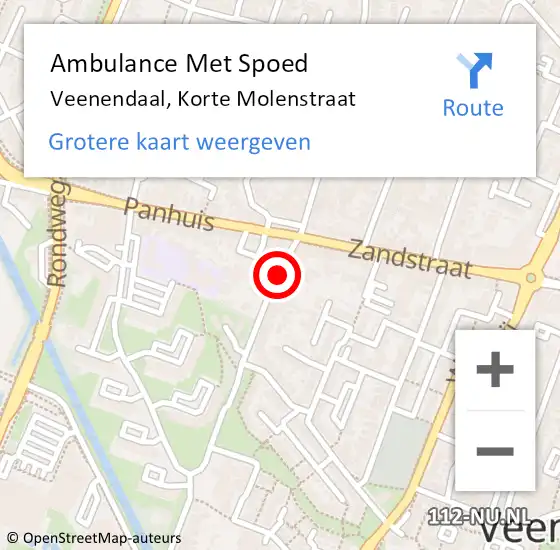 Locatie op kaart van de 112 melding: Ambulance Met Spoed Naar Veenendaal, Korte Molenstraat op 24 november 2017 21:00