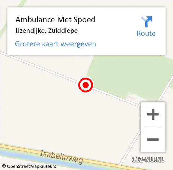 Locatie op kaart van de 112 melding: Ambulance Met Spoed Naar IJzendijke, Zuiddiepe op 24 november 2017 21:01