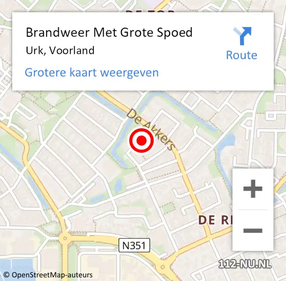 Locatie op kaart van de 112 melding: Brandweer Met Grote Spoed Naar Urk, Voorland op 24 november 2017 21:01