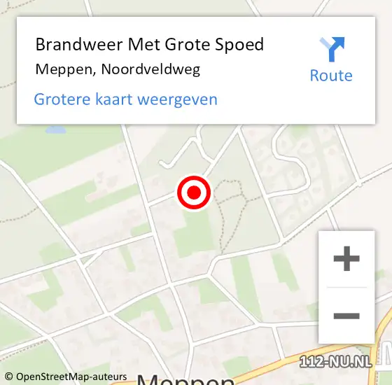 Locatie op kaart van de 112 melding: Brandweer Met Grote Spoed Naar Meppen, Noordveldweg op 24 november 2017 21:23