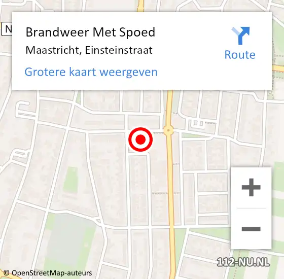 Locatie op kaart van de 112 melding: Brandweer Met Spoed Naar Maastricht, Einsteinstraat op 24 november 2017 21:34