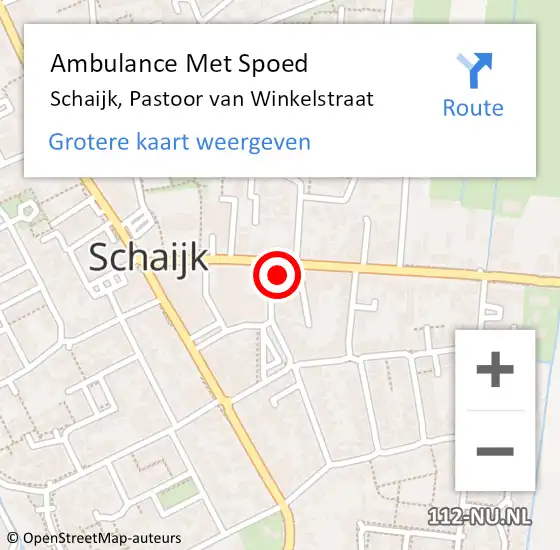 Locatie op kaart van de 112 melding: Ambulance Met Spoed Naar Schaijk, Pastoor van Winkelstraat op 24 november 2017 23:41