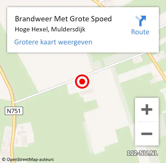 Locatie op kaart van de 112 melding: Brandweer Met Grote Spoed Naar Hoge Hexel, Muldersdijk op 21 september 2013 18:50