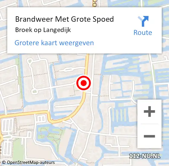 Locatie op kaart van de 112 melding: Brandweer Met Grote Spoed Naar Broek op Langedijk op 25 november 2017 01:49