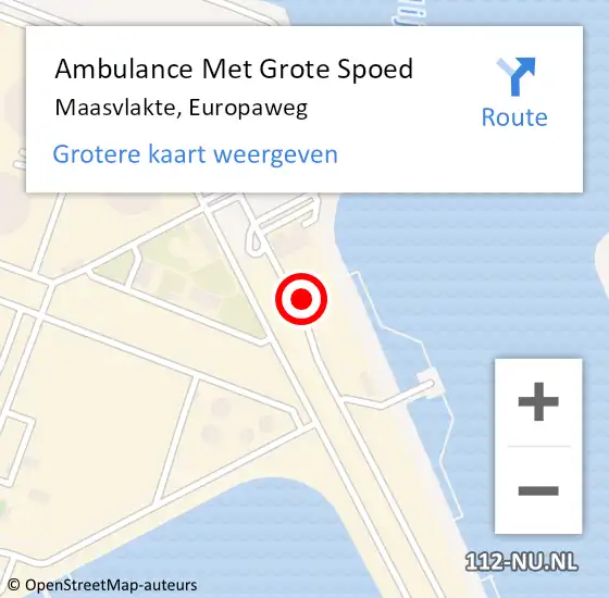 Locatie op kaart van de 112 melding: Ambulance Met Grote Spoed Naar Maasvlakte, Europaweg op 25 november 2017 04:59
