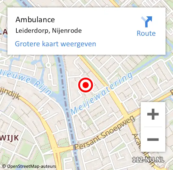Locatie op kaart van de 112 melding: Ambulance Leiderdorp, Nijenrode op 25 november 2017 07:45