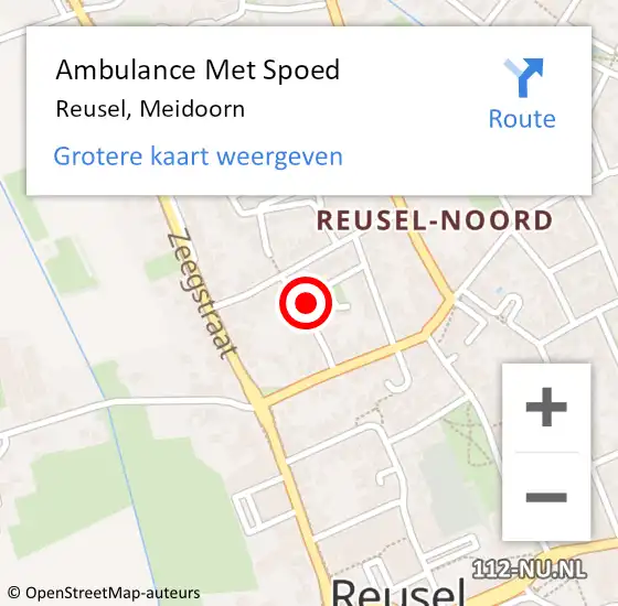 Locatie op kaart van de 112 melding: Ambulance Met Spoed Naar Reusel, Meidoorn op 25 november 2017 07:51