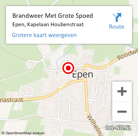 Locatie op kaart van de 112 melding: Brandweer Met Grote Spoed Naar Epen, Kapelaan Houbenstraat op 25 november 2017 07:53