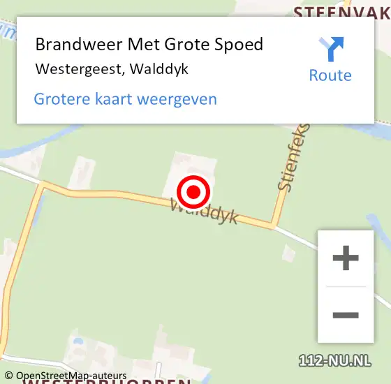 Locatie op kaart van de 112 melding: Brandweer Met Grote Spoed Naar Westergeest, Walddyk op 7 februari 2014 18:02