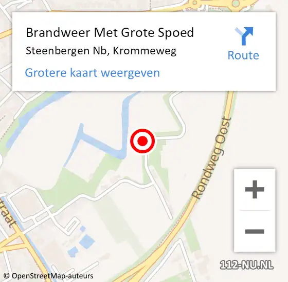 Locatie op kaart van de 112 melding: Brandweer Met Grote Spoed Naar Steenbergen Nb, Krommeweg op 25 november 2017 08:30