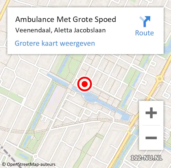 Locatie op kaart van de 112 melding: Ambulance Met Grote Spoed Naar Veenendaal, Aletta Jacobslaan op 25 november 2017 08:36