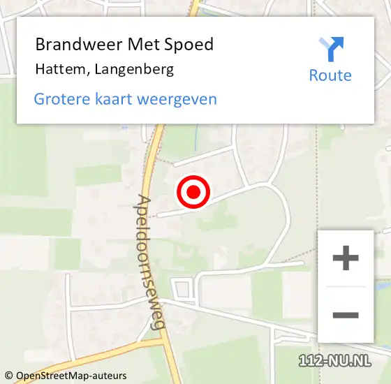 Locatie op kaart van de 112 melding: Brandweer Met Spoed Naar Hattem, Langenberg op 7 februari 2014 18:07