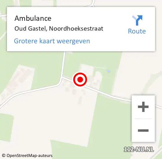 Locatie op kaart van de 112 melding: Ambulance Oud Gastel, Noordhoeksestraat op 25 november 2017 09:58