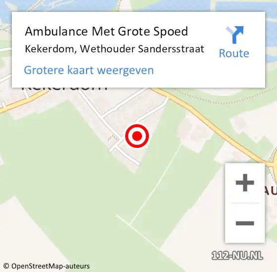 Locatie op kaart van de 112 melding: Ambulance Met Grote Spoed Naar Kekerdom, Wethouder Sandersstraat op 25 november 2017 10:53