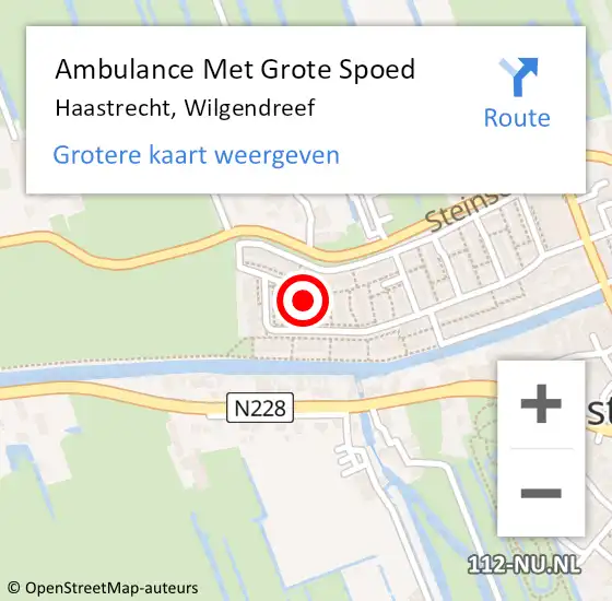 Locatie op kaart van de 112 melding: Ambulance Met Grote Spoed Naar Haastrecht, Wilgendreef op 25 november 2017 11:30