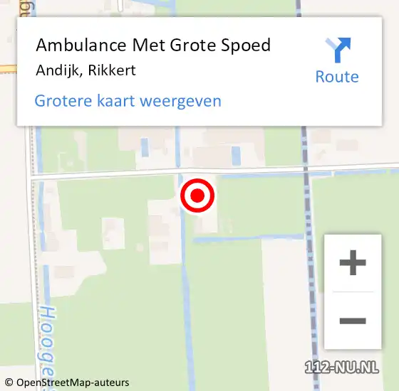 Locatie op kaart van de 112 melding: Ambulance Met Grote Spoed Naar Andijk, Rikkert op 25 november 2017 11:48