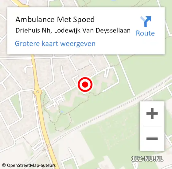 Locatie op kaart van de 112 melding: Ambulance Met Spoed Naar Driehuis Nh, Lodewijk Van Deyssellaan op 25 november 2017 12:37