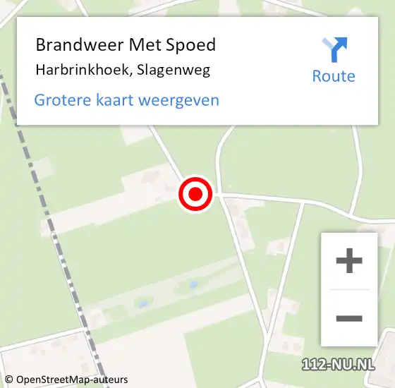 Locatie op kaart van de 112 melding: Brandweer Met Spoed Naar Harbrinkhoek, Slagenweg op 25 november 2017 12:51