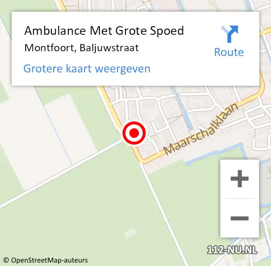 Locatie op kaart van de 112 melding: Ambulance Met Grote Spoed Naar Montfoort, Baljuwstraat op 25 november 2017 13:27