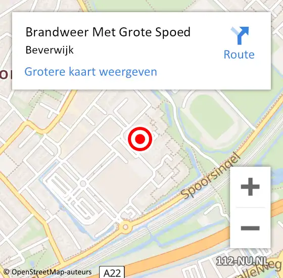 Locatie op kaart van de 112 melding: Brandweer Met Grote Spoed Naar Beverwijk op 25 november 2017 13:33