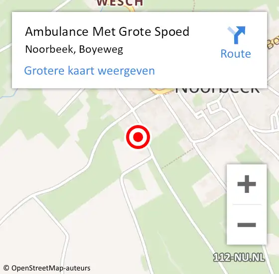 Locatie op kaart van de 112 melding: Ambulance Met Grote Spoed Naar Noorbeek, Boyeweg op 7 februari 2014 18:47