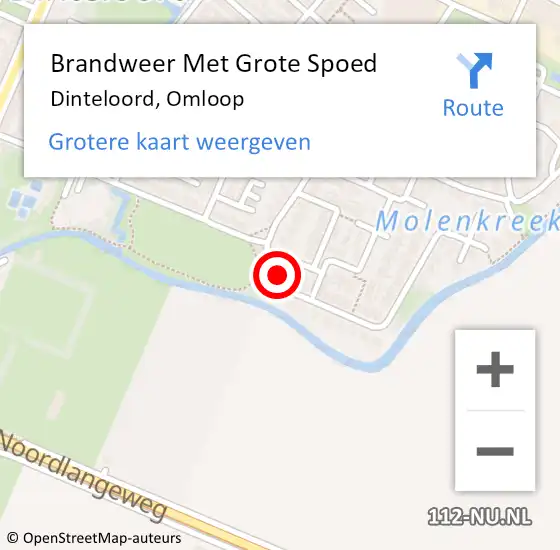 Locatie op kaart van de 112 melding: Brandweer Met Grote Spoed Naar Dinteloord, Omloop op 25 november 2017 14:57