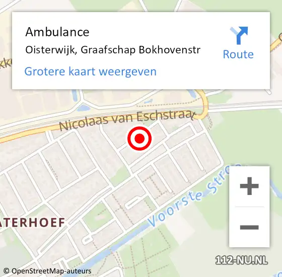 Locatie op kaart van de 112 melding: Ambulance Oisterwijk, Graafschap Bokhovenstr op 25 november 2017 15:14