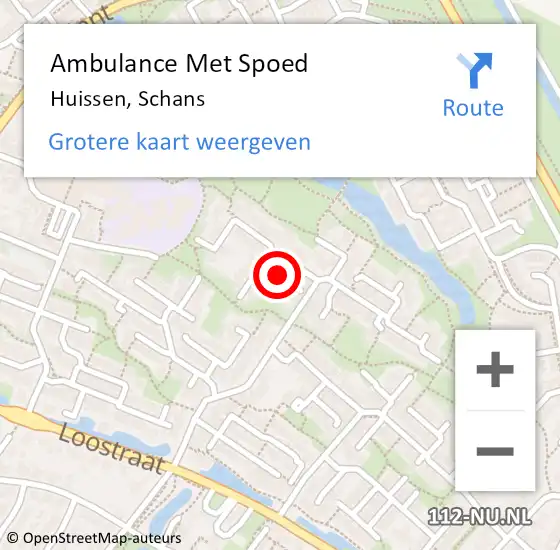 Locatie op kaart van de 112 melding: Ambulance Met Spoed Naar Huissen, Schans op 7 februari 2014 18:54